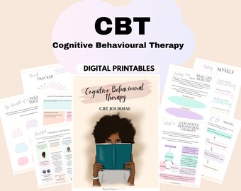 Cognitive Behavioural Therapy Inner critic workbook Thought Challenging Worksheets Anxiety Journal Printable CBT Worksheets Mental Health