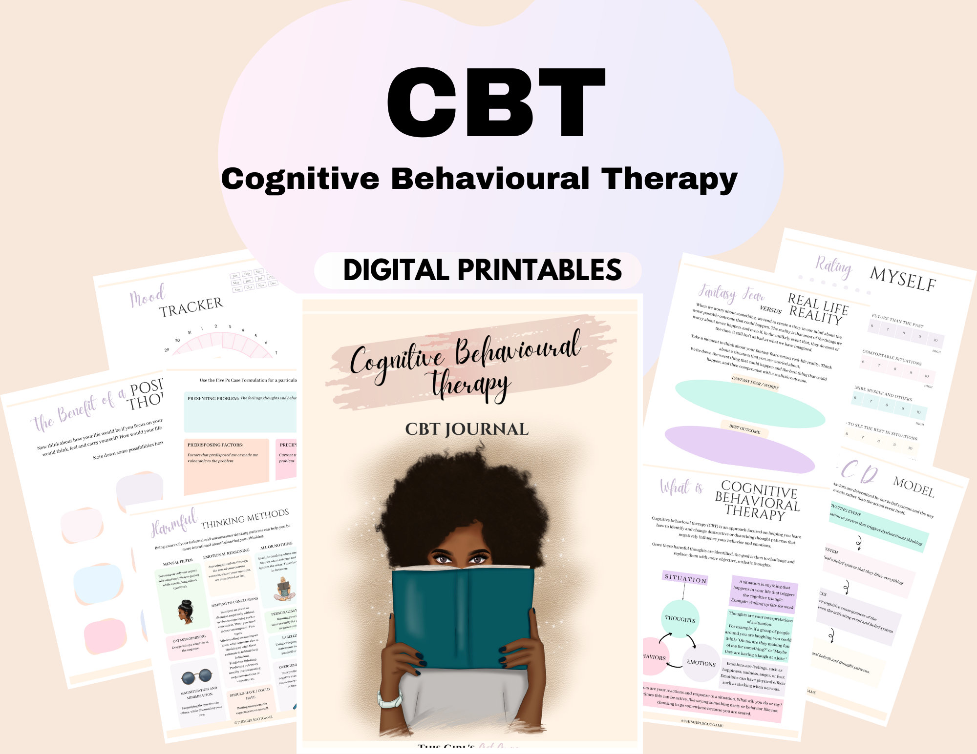 Cognitive Behavioural Therapy Inner Critic Workbook Thought Challenging ...