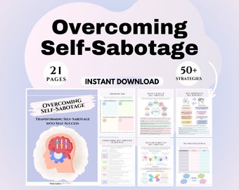 Self-sabotage Therapy worksheets Acceptance and Commitment Therapy Journal Emotional Healing therapist tools counseling worksheets CBT DBT
