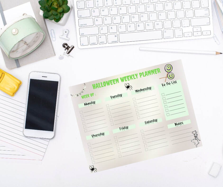 Halloween Printable Planner Halloween Weekly Planner Printable to Do ...