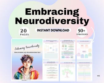 Neurodiversity Workbook Autism therapy worksheets ADHD Self-Advocacy Sensory Strategies Executive Function & Emotional Regulation Worksheets