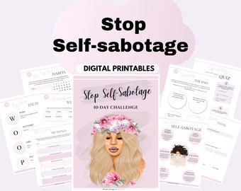 Stop Self Sabotage Workbook Imposter Syndrome Worksheets Self Love Workbook Inner Critic Guided Journal Self Improvement Printables Coaching