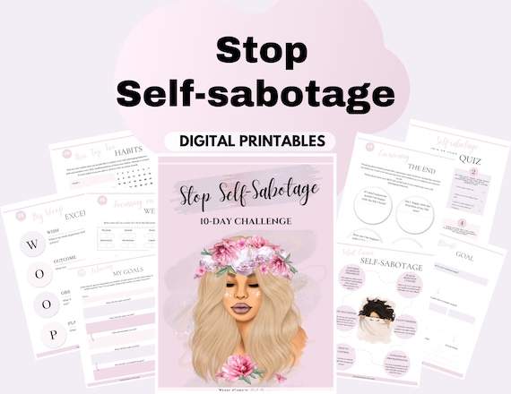 Stop Self Sabotage Workbook Imposter Syndrome Worksheets Self Love Workbook Inner Critic Guided Journal Self Improvement Printables Coaching