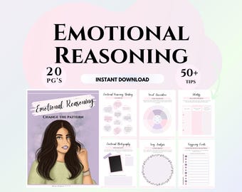 Emotional Healing Workbook therapy worksheets Cognitive Behavioral Therapy CBT Tools Emotional Regulation printables Emotional Reasoning DBT