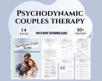 Psychodynamic Couples Therapy Workbook, Relationship Counseling (Digital Download) Marriage Conflict Resolution
