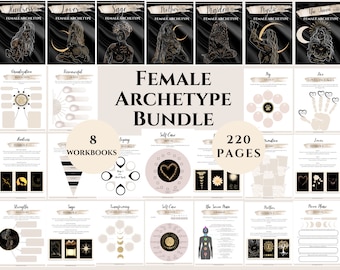 Devine feminine energy Female Archetype Bundle symbols of femininity worksheets Goddess Printable Journal Self Discovery personality test