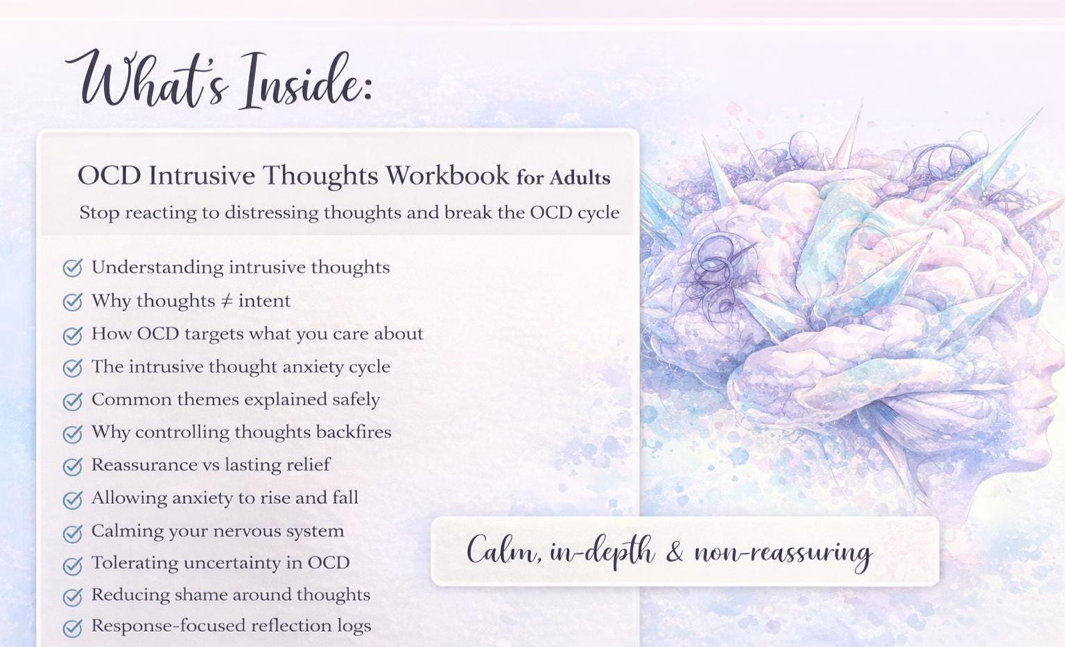 Obsessive Compulsive ERP & CBT Worksheets for Intrusive Thoughts (OCD ...