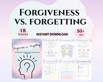 Forgiveness worksheets emotional healing Journal Self help Therapy Worksheets Forgiveness Printable therapist tools counseling resources CBT