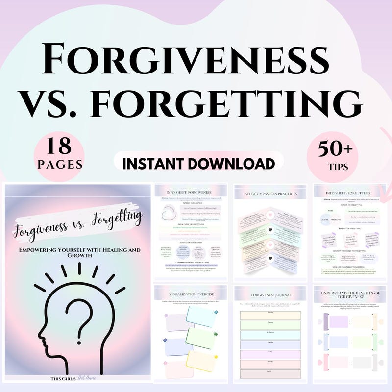 Forgiveness Worksheets - Etsy