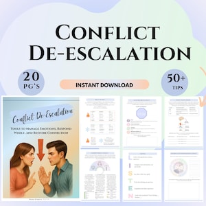Conflict de-escalation therapy tools Conflict Resolution Therapy worksheets Psychoeducation printable relationship repair IFS techniques CBT