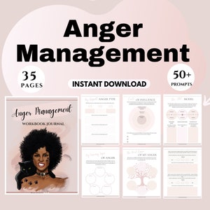 Anger Management Workbook Anger Worksheets CBT Anger Therapy Anger Coping Skills Printable DBT Emotional Regulation Anger reduction therapy