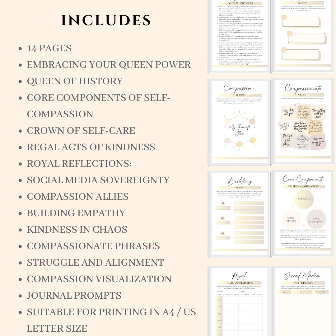 Compassion Focused Therapy Journal Heart-centered Worksheets Positive ...