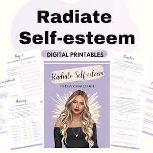 Self-esteem Journal Confidence workbook self-love Challenge self-worth therapy worksheets Self Esteem printables Self Help Journal CBT IFS