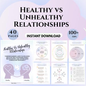 Healthy vs unhealthy relationship Therapy worksheets IFS Journal couples therapist tools counseling worksheets CBT Boundaries workbook ACT