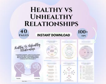 Healthy vs unhealthy relationship Therapy worksheets IFS Journal couples therapist tools counseling worksheets CBT Boundaries workbook ACT