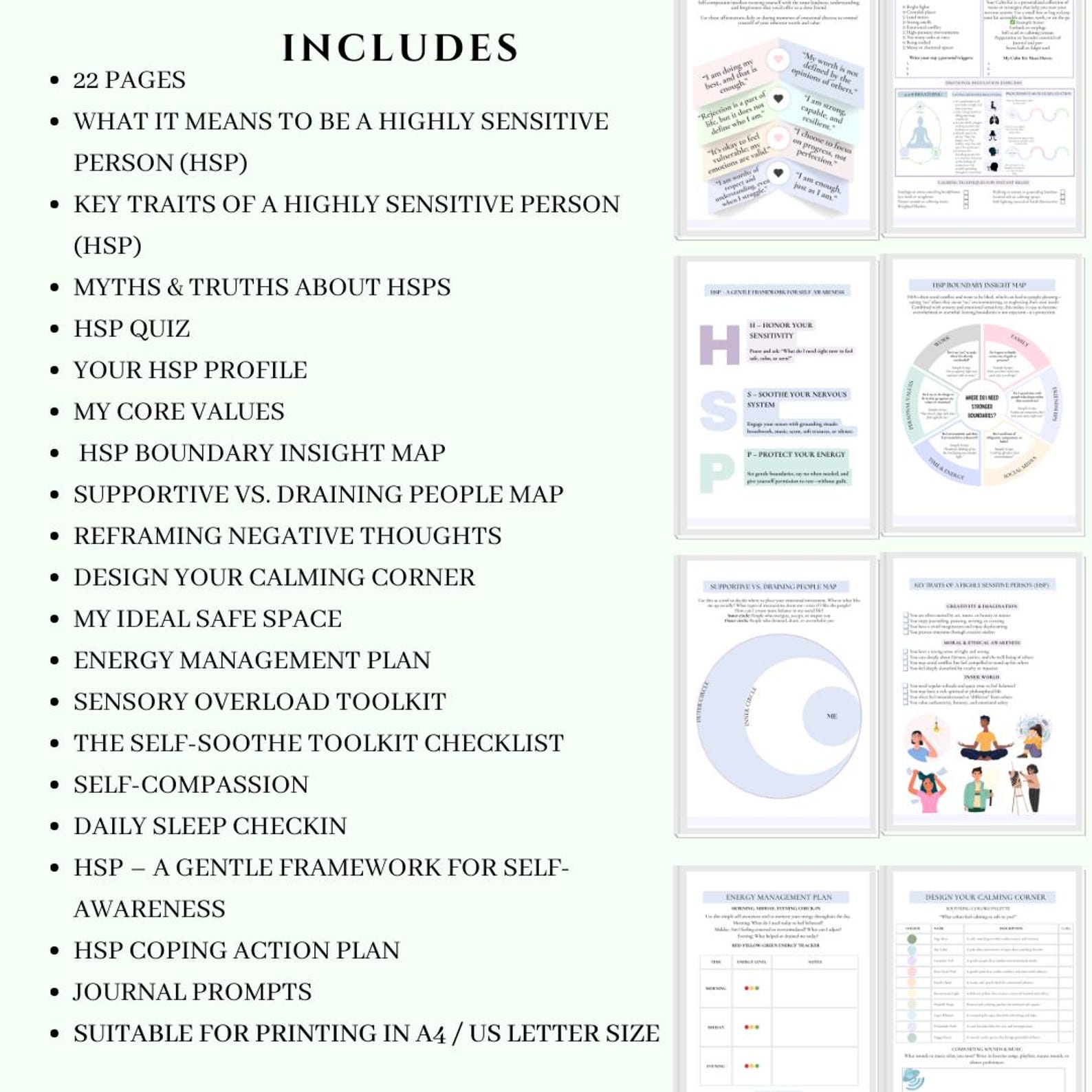Highly Sensitive Person (HSP) Therapy Workbook Coping Skills and Stress ...