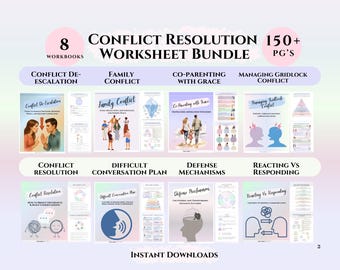 Conflict Resolution Therapy Bundle Couples, Family and Communication Worksheets
