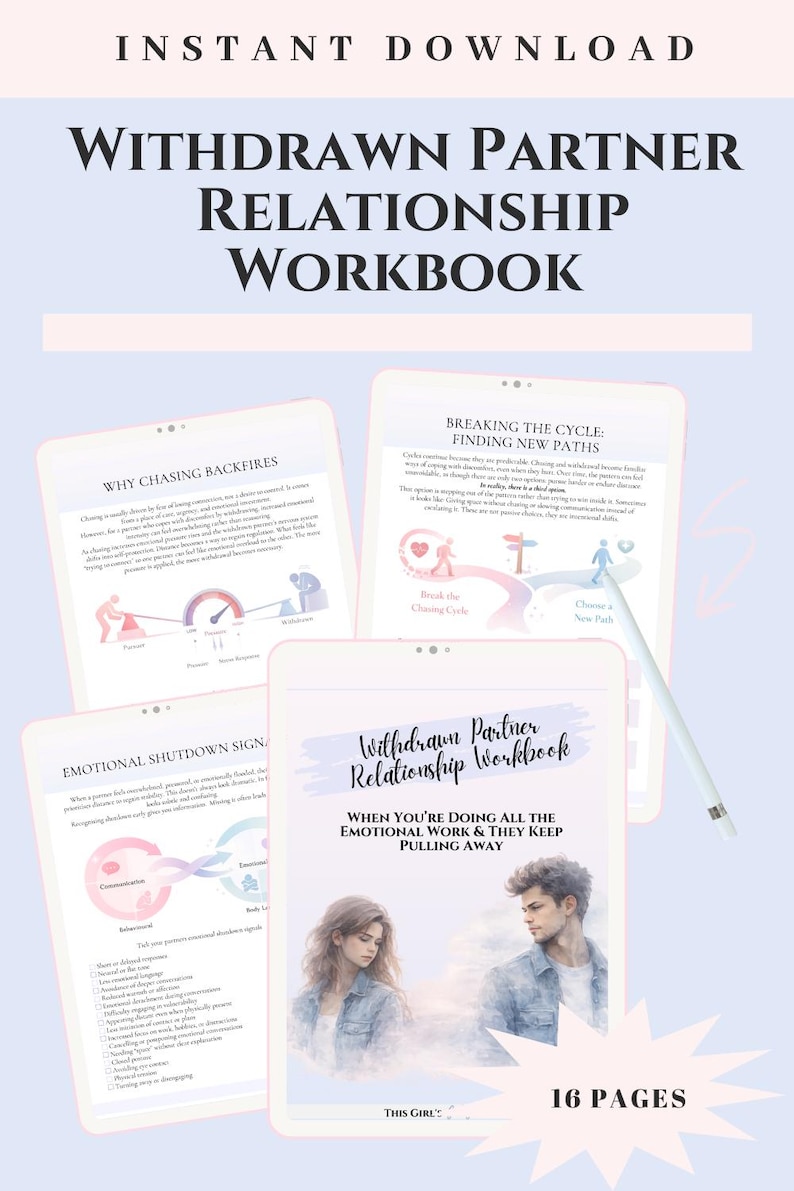 Pursuer–withdrawer Dynamic Worksheets | Couples Therapy Toolkit for ...