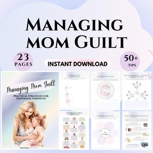 Mom Guilt Worksheets Shame Coping Skills Self-esteem Journal Emotional ...