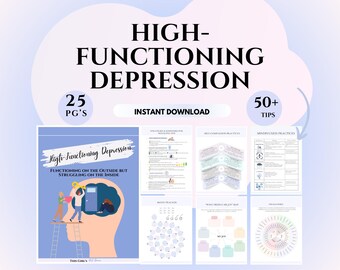 High-functioning depression worksheets Persistent depressive disorder therapy resources CBT handouts Coping strategies anxiety printables