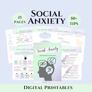 Social Anxiety Workbook CBT therapy worksheets SAD Behavioral therapy journal Communication skills workbook Anxiety self-help handouts EMDR