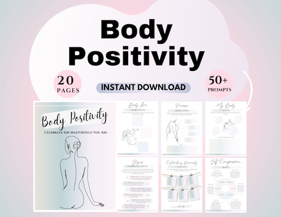 Body image therapy Body Positivity workbook Body image confidence worksheets body dysmorphia Journal feminization workbook eat disorder CBT
