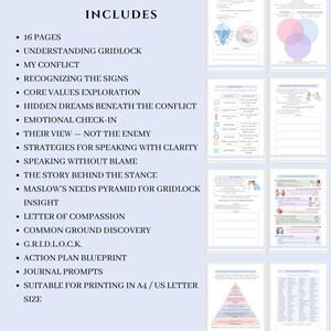 Gottman Gridlock Conflict Resolution Worksheets for Couples Therapy image 3