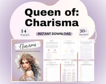 Charisma journal Confidence planner Personal growth workbook Self-discovery Empowerment journal Self-improvement Self-esteem worksheets CBT