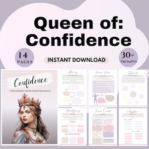 Confidence Journal for Women Printable self-esteem worksheets therapy tools confidence building Counseling Workbook Self-Esteem CBT Toolkit