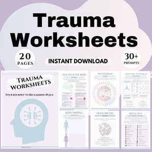 Trauma worksheets traumatic growth Trauma Therapy PTSD treatment therapy techniques psychoeducation printables Self-help social-emotional