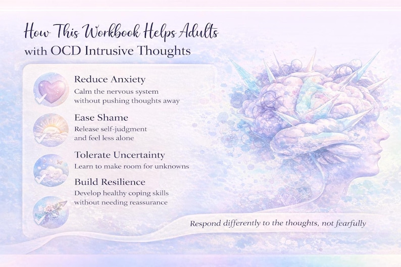 Obsessive Compulsive ERP & CBT Worksheets for Intrusive Thoughts (OCD ...