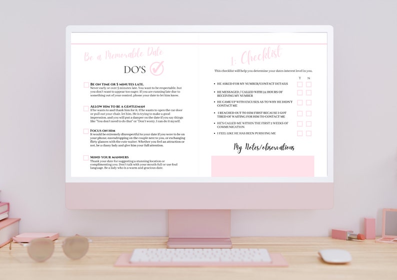 Dating Diva Planner Dating journal Relationship journal Dating bujo Dating guide Dating checklist First date checklist Couples therapy EMDR image 4