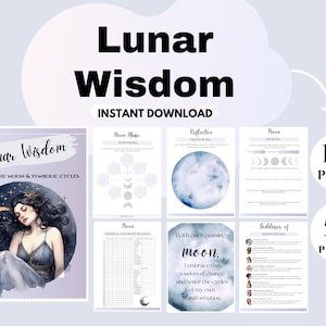 Lunar Wisdom Journal moon magic Moon Phases Goddess of the Moon Journal for Women Devine feminine Moon Cycle Female energy Period tracker