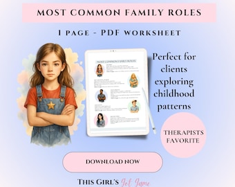 Family Dynamics Worksheet for Emotional Healing Printable CBT Family Role Therapy Tools Psychoeducation printables therapist tool Childhood