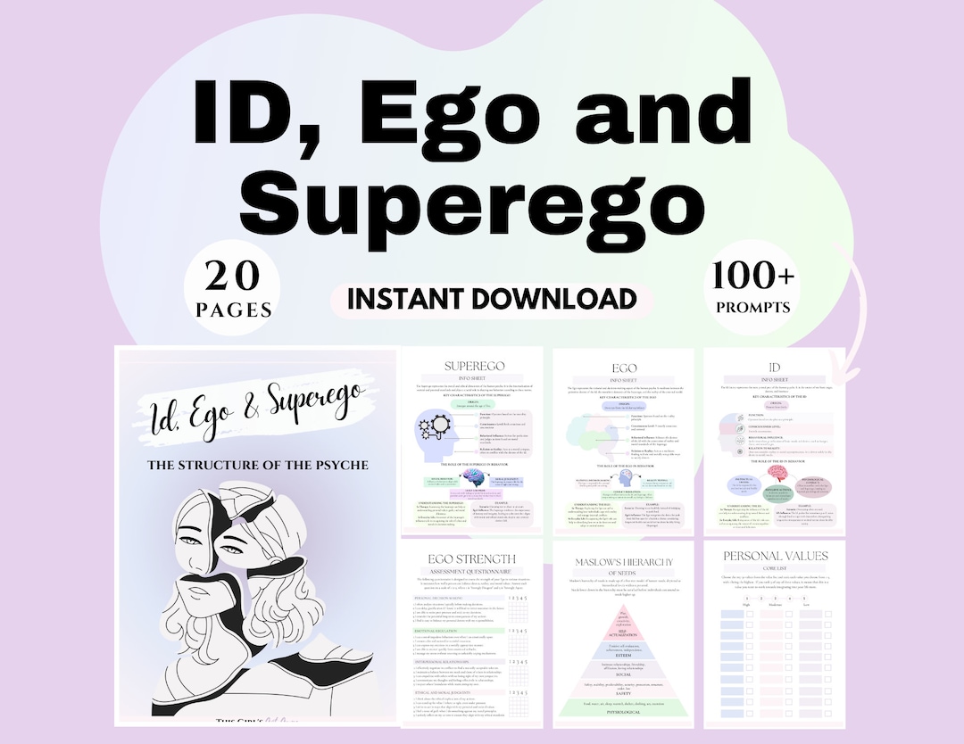 Therapy Worksheets Id Ego Superego Psychoanalytic Therapy Self-identity ...