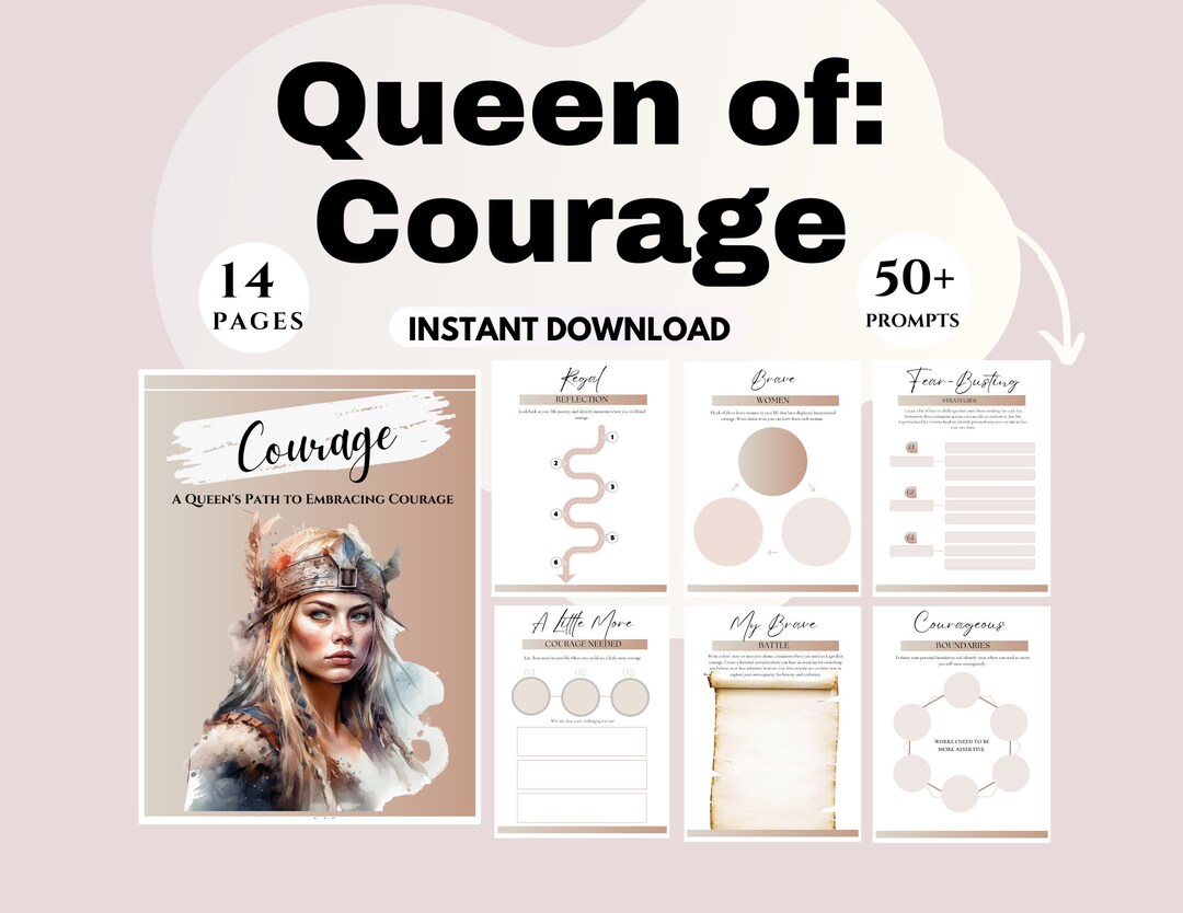 Queen Courage Journal Fearless Empowerment Inner Strength Bravery Self ...