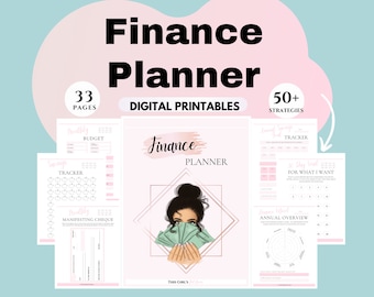 Finance Planner Savings tracker Debt tracker Personal Finance worksheets Budget template printables Financial Literacy  attracting wealth