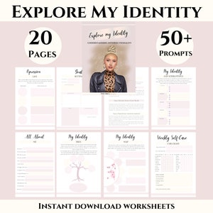 Identity Journal Personal identity Worksheets Self Expression Digital Journal self Identity Printable Therapy Workbook cbt Women Journal DBT