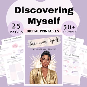 Self Discovery Workbook Journal Emotional Intelligence Journey Self Discovery Prompts Mindful Journaling Self Reflection Worksheets Digital