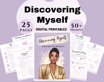 Self Discovery Workbook Journal Emotional Intelligence Journey Self Discovery Prompts Mindful Journaling Self Reflection Worksheets Digital