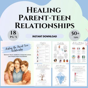 Healing Parent-Teen Relationship Therapy Resource Communication worksheets Conflict Resolution Strategic Family Therapy printables CBT Tools