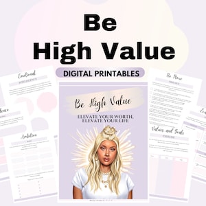 Self Worth Journal High Value Women  Self Esteem Worksheets Building Self Confidence Worksheet Relationship values boundaries Self discovery