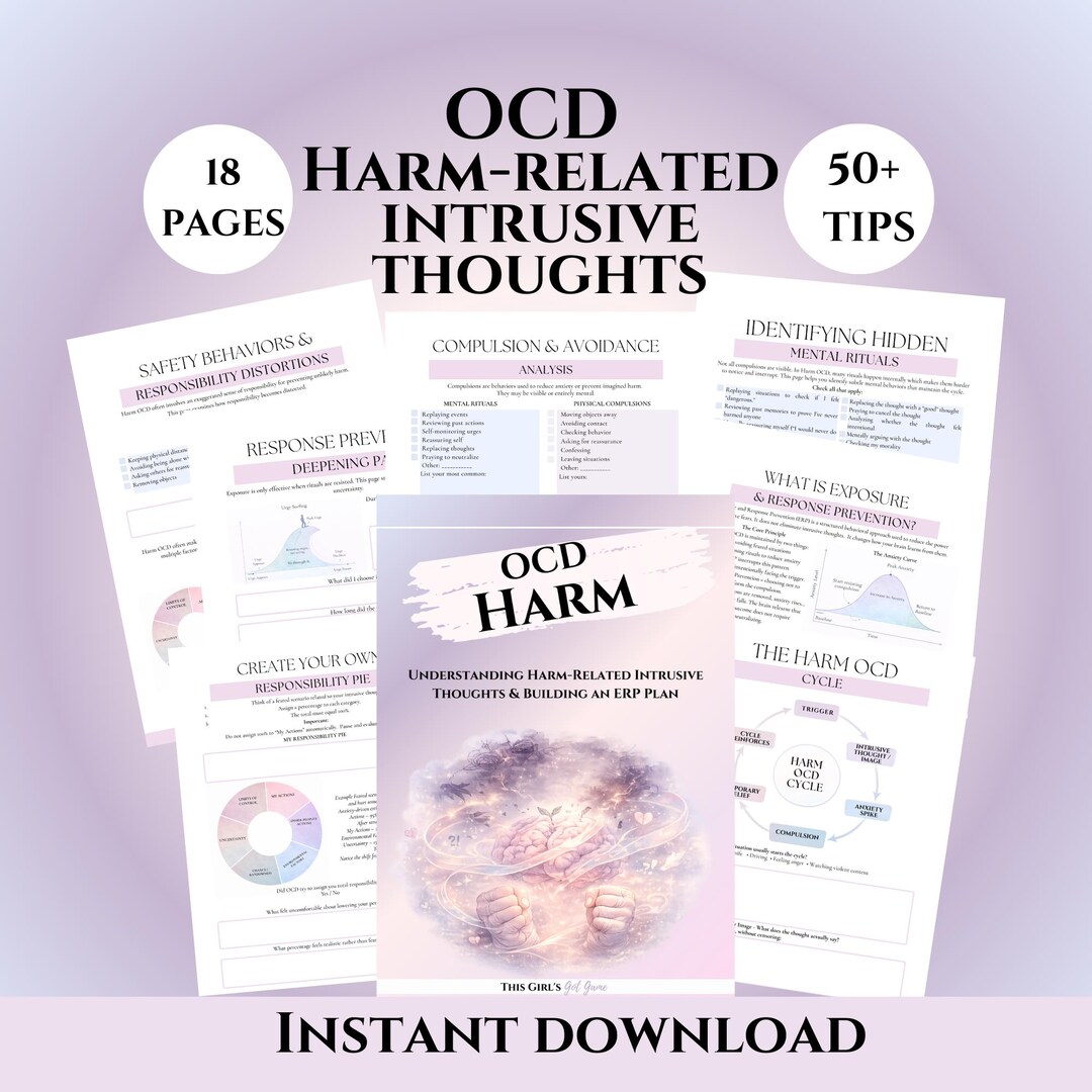 Harm OCD Workbook Exposure Response Prevention ERP Worksheets Intrusive ...