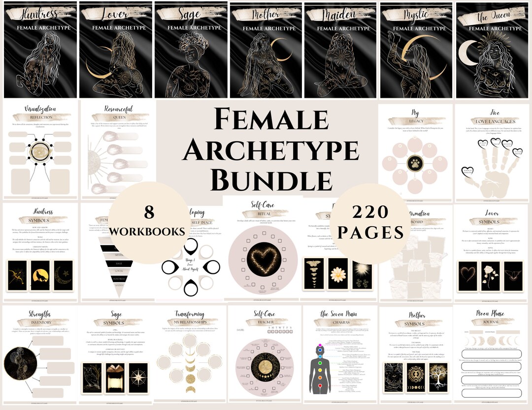 Essence of Goddess Bundle Women Archetypes Worksheet Pack Feminine Symbolism Women Archetype