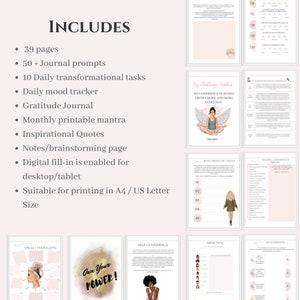 Unlock Your Confidence 10 - Day Workbook Journal Confidence Worksheets ...