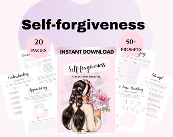 Self Forgiveness Journal Self Esteem Digital Download Self love Journal Therapy Worksheet Forgiveness Healing cbt Printable therapist tools