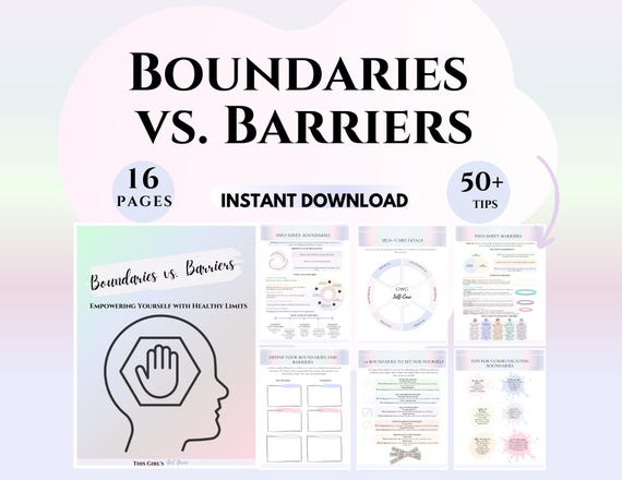 Boundaries Worksheets Boundary workbook Setting healthy boundaries printables therapy worksheets Communication skills Workbook Counseling