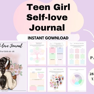 Self love Workbook Girls Worksheet Therapy Teen Girls Self Worth Worksheets for Kids Guided Journal Self Esteem Prints Digital Planner Kids