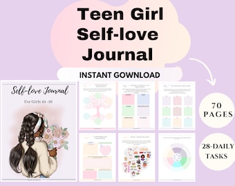 Self love Workbook Girls Worksheet Therapy Teen Girls Self Worth Worksheets for Kids Guided Journal Self Esteem Prints Digital Planner Kids