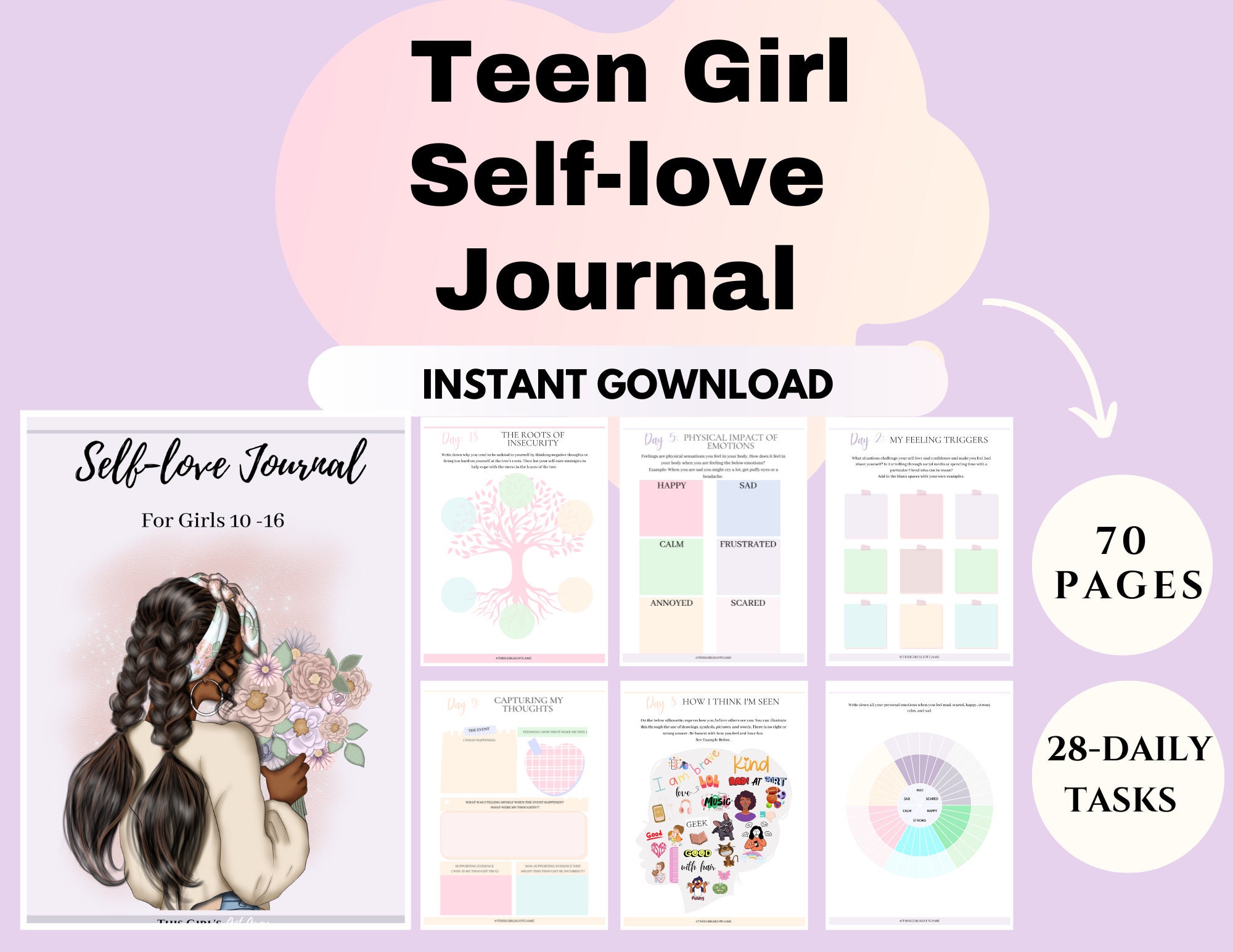 SELF LOVE and SELF ESTEEM JOURNAL for teenage girl